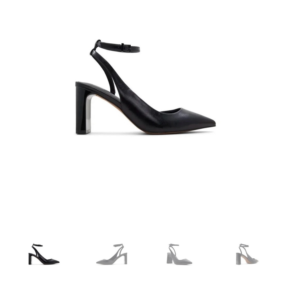 NWT Size 6 Black Sling back with strap heels